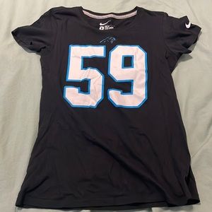 Nike slim fit black Luke Kuechly #59 tshirt size small